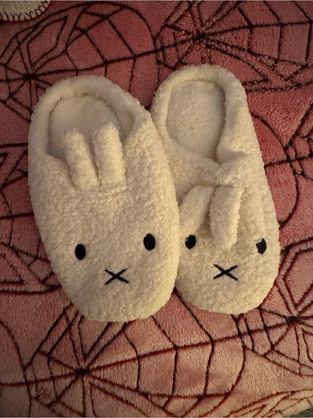 miffy Cream Plush Bunny Slip-On Slippers